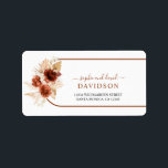 Pampas Grass Terracotta Arch Floral Wedding Label<br><div class="desc">Charming design featuring a faux terracotta arch,  watercolour pampas grass,  dried palm leaves,  terracotta flowers,  on white background. Use Personalise tool to add your info. Matching items could be found in my Terracotta Collection.</div>