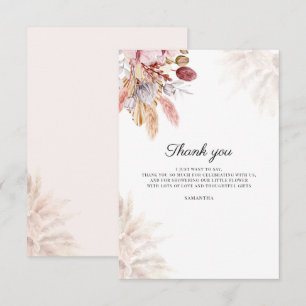 Pampas Grass Terracotta Baby Shower Thank You Card