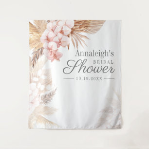 Pampas Grass Terracotta Bridal Shower Backdrop Tapestry