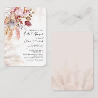 Pampas Grass Terracotta Bridal Shower Invitation