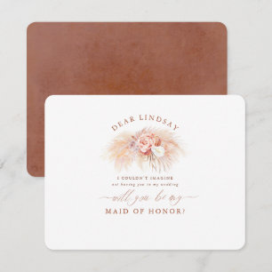 Pampas Grass Terracotta Bridesmaid Proposal Invitation