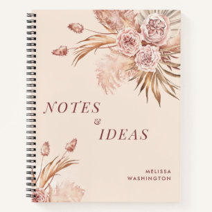 Pampas Grass Terracotta Custom Name Ideas Notebook