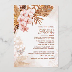 Pampas Grass Terracotta Floral Baby Shower Gold