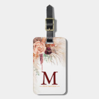 Pampas Grass Terracotta Flowers Monogram