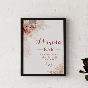 Pampas Grass Terracotta Mimosa Bar Sign