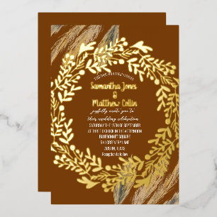 Pampas Grass Terracotta Rust Gold Foil Wedding