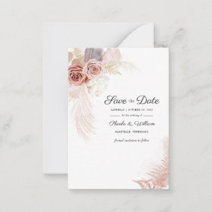 Pampas Grass Terracotta Save The Date Card