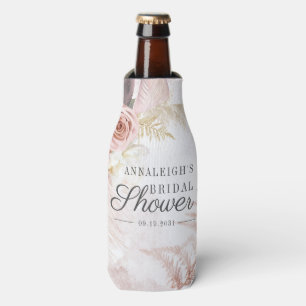 Pampas Grass Terracotta Script Bridal Shower Bottle Cooler