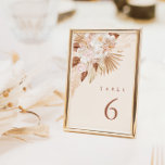 Pampas Grass Terracotta Table Number Cards<br><div class="desc">Help your guests find their way with these double sided table number. Design features a watercolor bouquet of dried exotic leaves, pampas grass and flowers. Designed to coordinate with for the "ANNA" Wedding Invitation Collection. To change details click "Personalise". To move the text or change the text size, font, or...</div>