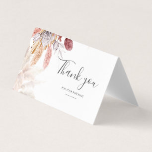 Pampas Grass Terracotta Thank You Card