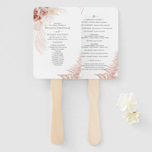  Pampas Grass Terracotta Wedding Ceremony Program Hand Fan