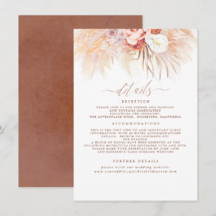 Pampas Grass Terracotta Wedding Details Enclosure Card