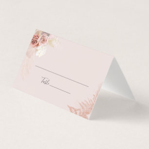Pampas Grass Terracotta Wedding Floral Place Card