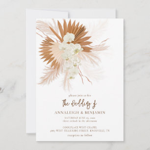 Pampas Grass Terracotta Wedding Invitation