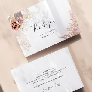 Pampas Grass Terracotta Wedding Thank You Card