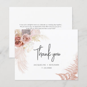 Pampas Grass Terracotta Wedding Thank You Card