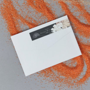 Pampas Grass Tropical Black Modern Premium Address Wrap Around Label