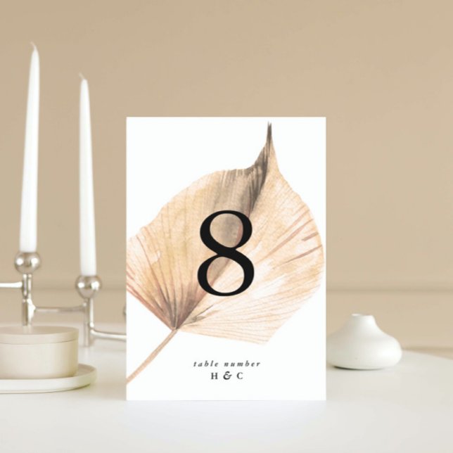 Pampas Grass Tropical Jungle Floral Table Number (Creator Uploaded)