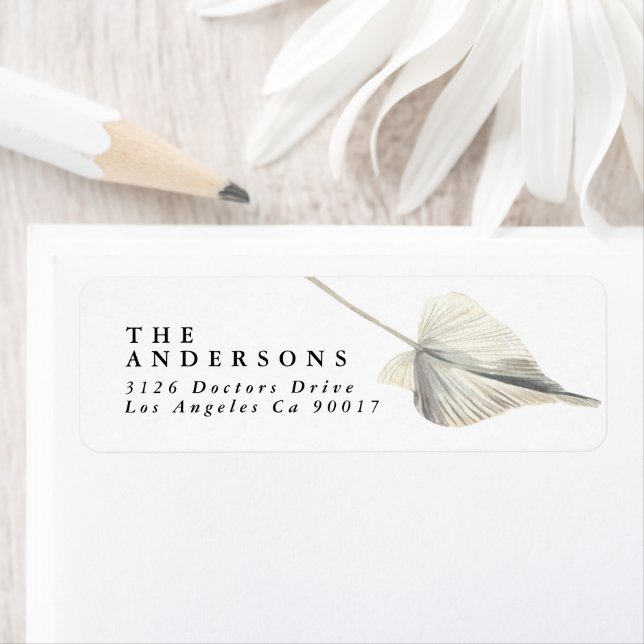 Pampas Grass Tropical Wedding Return Address (Insitu)
