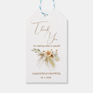 Pampas grass watercolor boho elegant Thank You Gift Tags