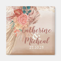 Pampas Grass Watercolor Floral Terracotta Ombre