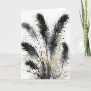 Pampas Grass - Watercolor flowers Card