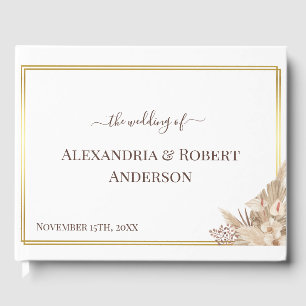 Pampas Grass Watercolor  Wedding Guest Book