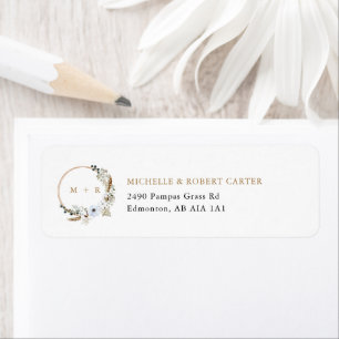 Pampas Grass Wedding Boho Monogram