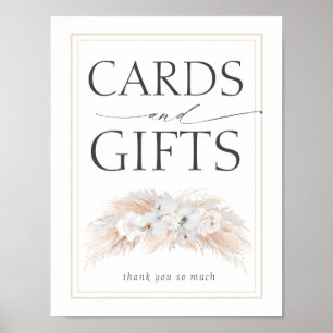 Pampas Grass Wedding Cards and Gifts Sign