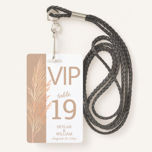 Pampas Grass Wedding Fun VIP Creative Place Card ID Badge