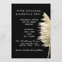 Pampas Grass Wedding Invitation