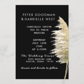 Pampas Grass Wedding Invitation