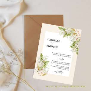 pampas grass wedding  invitation