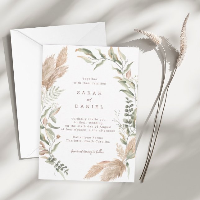 Pampas Grass Wedding Invitation (Creator Uploaded)