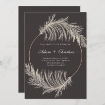 Pampas Grass Wedding Invitation