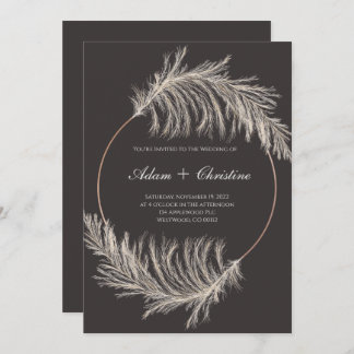 Pampas Grass Wedding Invitation