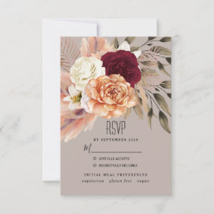 Pampas Grass Wedding Response Card
