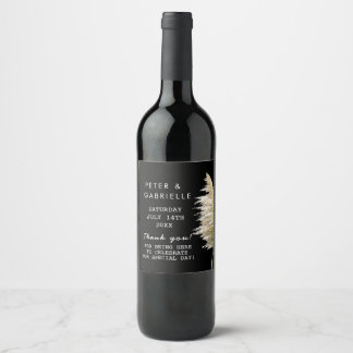 Pampas Grass Wedding Wine Bottle Labels