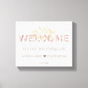 Pampas Grass White Flowers Wedding Welcome Sign