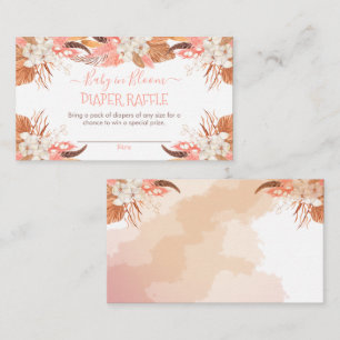 Pampas Grass White Orchid Blooms Diaper Raffle Enclosure Card