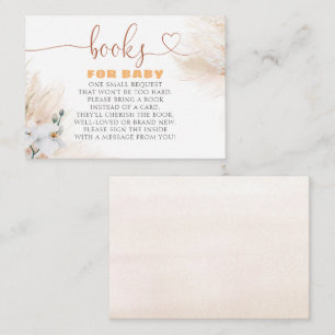 Pampas Grass White Orchids Boho Baby Shower Books Enclosure Card