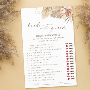 Pampas Grass Who Said it Bridal Shower Games