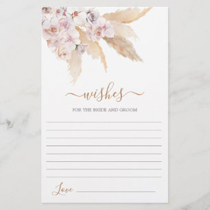 Pampas Grass Wishes for the Bride card
