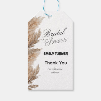 Pampas minimalist bridal shower thank you gift tags