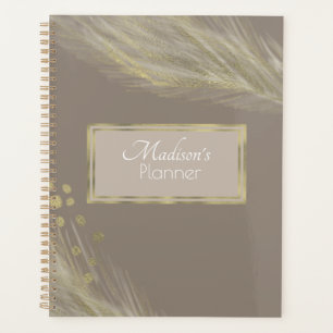Pampas Natural Elegant Modern Gold Planner