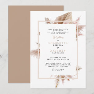 Pampas Neutral Wedding Invitation