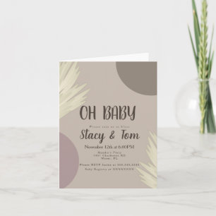 Pampas Organic Shapes Bohemian Baby Shower Invitation