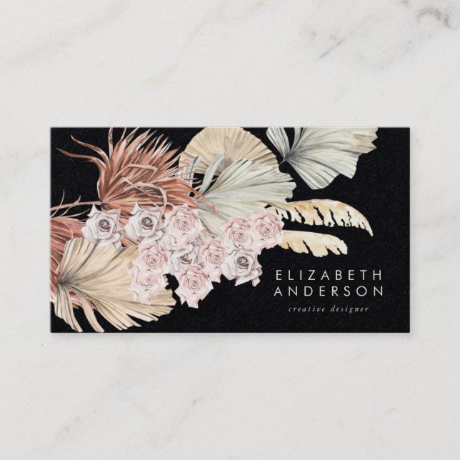 Pampas Stylist Professional Black Onyx Premium Business Card (Front)