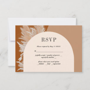 Pampass grass and Arches Wedding RSVP Card