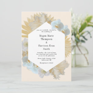 Pampass grass and Orchids Wedding Invitation